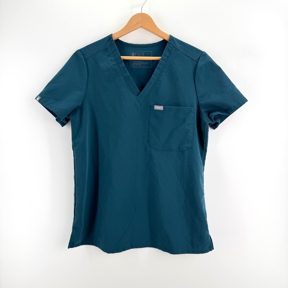 Figs Catarina One Pocket Scrub Top Size S PO 1617 Deep Reef Technical Colection